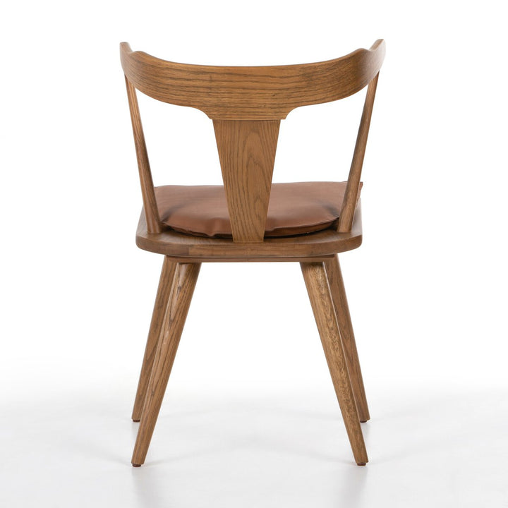 Harper Dining Chair - Sandy Oak - Whiskey Saddle