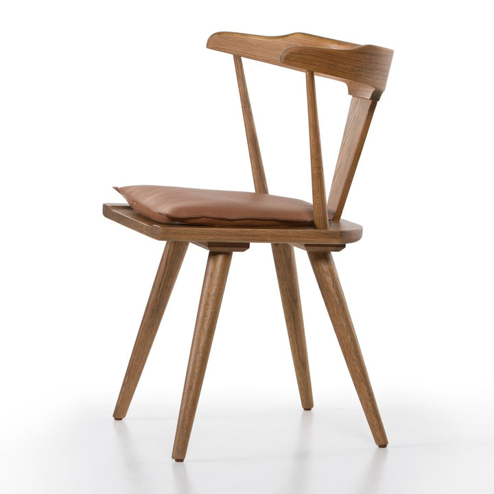 Harper Dining Chair - Sandy Oak - Whiskey Saddle