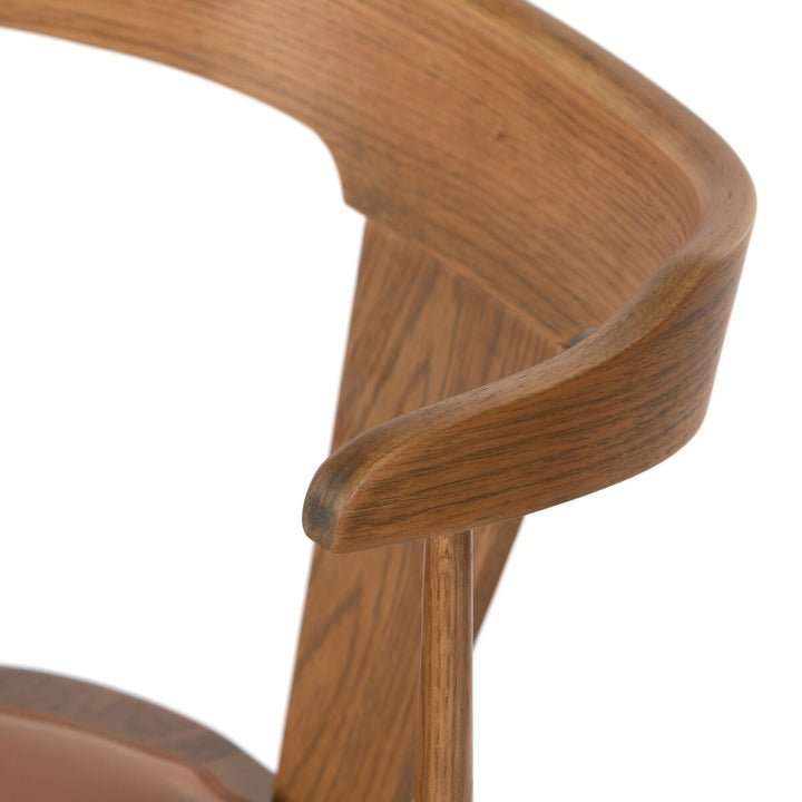 Harper Dining Chair - Sandy Oak - Whiskey Saddle