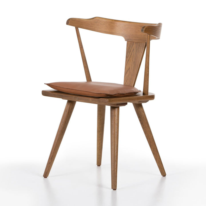 Harper Dining Chair - Sandy Oak - Whiskey Saddle