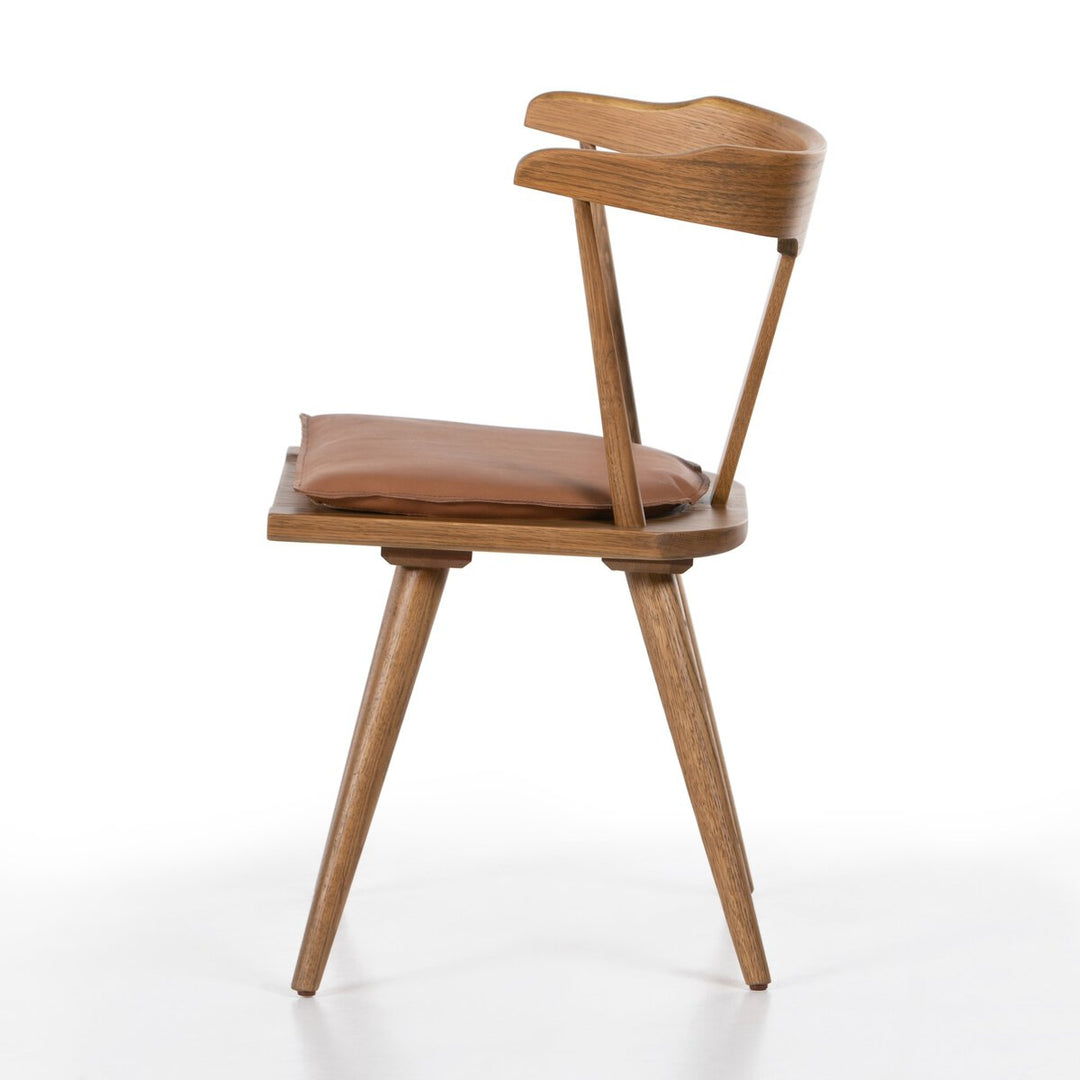 Harper Dining Chair - Sandy Oak - Whiskey Saddle