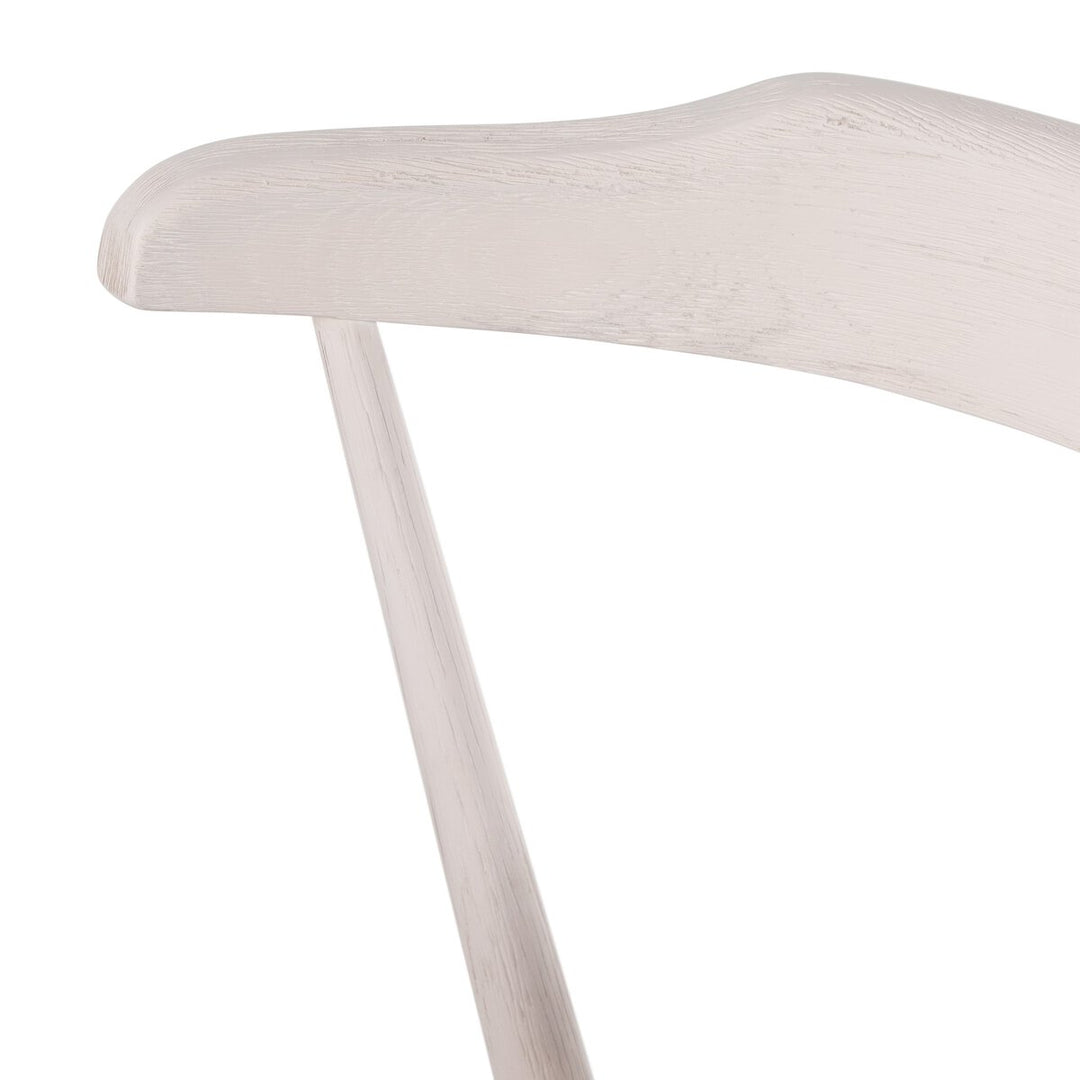 Harper Dining Chair - Off White - Whiskey Saddle