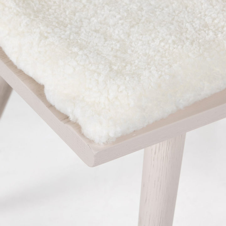 Harper Dining Chair - Off White - Cream Shorn Sheepskin