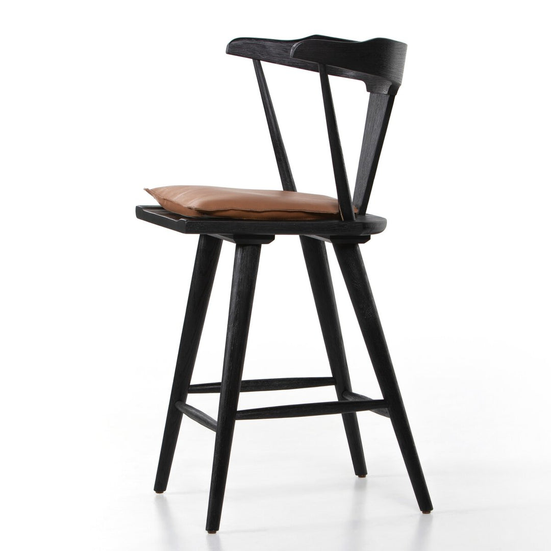 Harper Bar + Counter Stool - Counter Stool - Black Oak - Whiskey Saddle