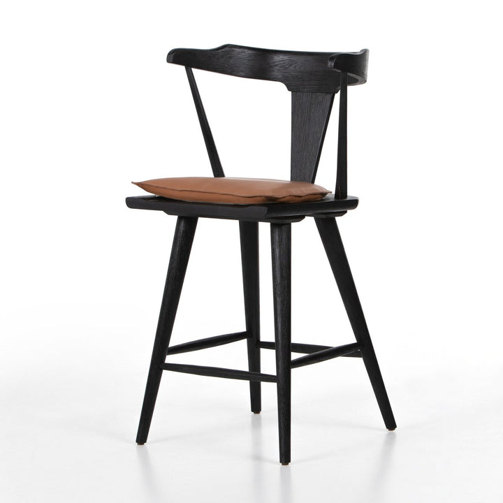 Harper Bar + Counter Stool - Counter Stool - Black Oak - Whiskey Saddle