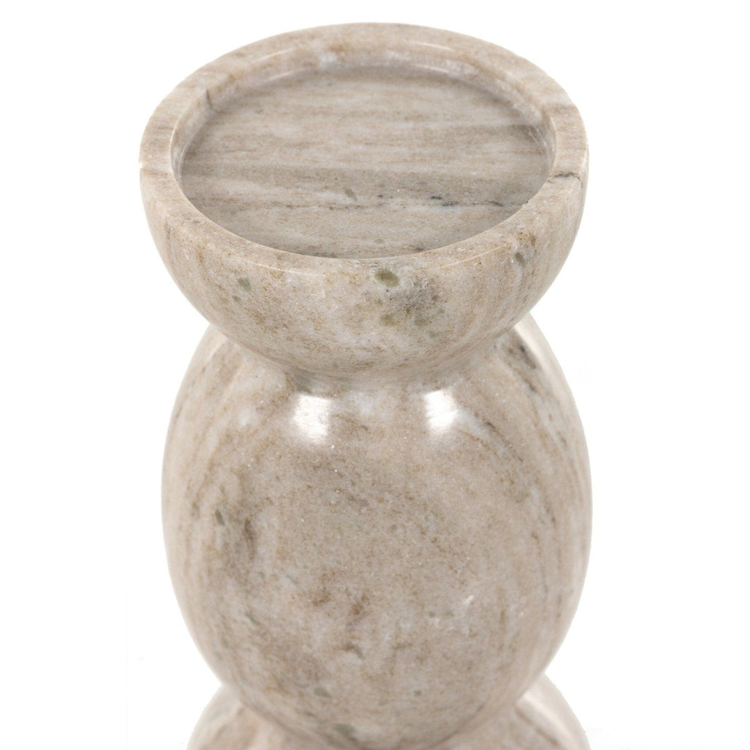 Kieran Pillar Candle Holder, Set Of 2 - River Grey Marble