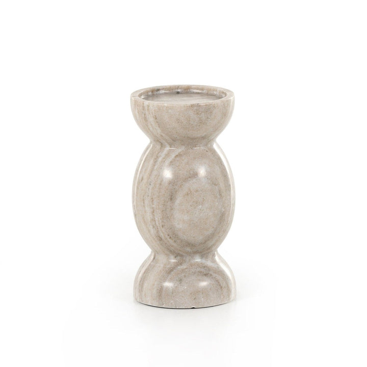 Kieran Pillar Candle Holder, Set Of 2 - River Grey Marble