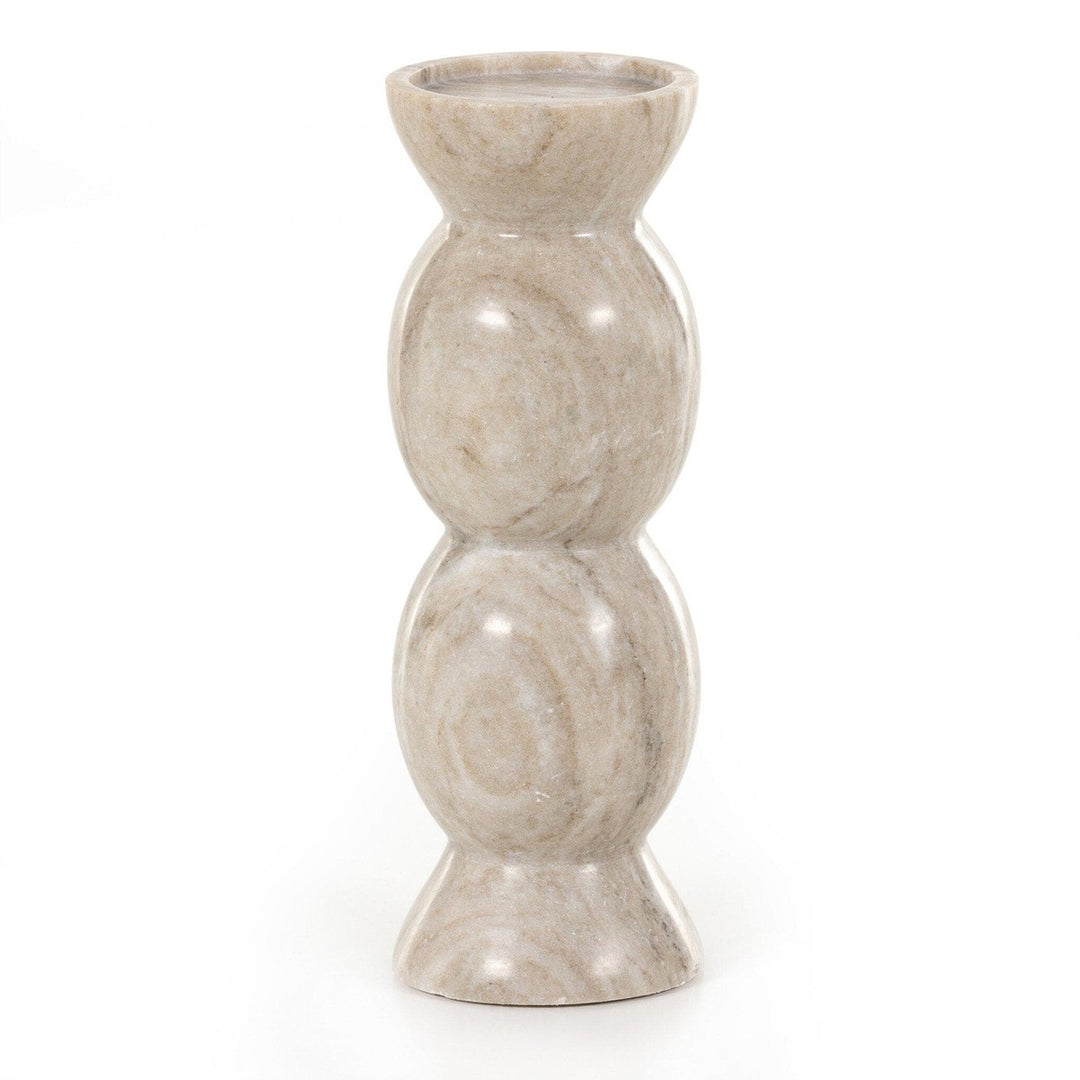 Kieran Pillar Candle Holder, Set Of 2 - River Grey Marble