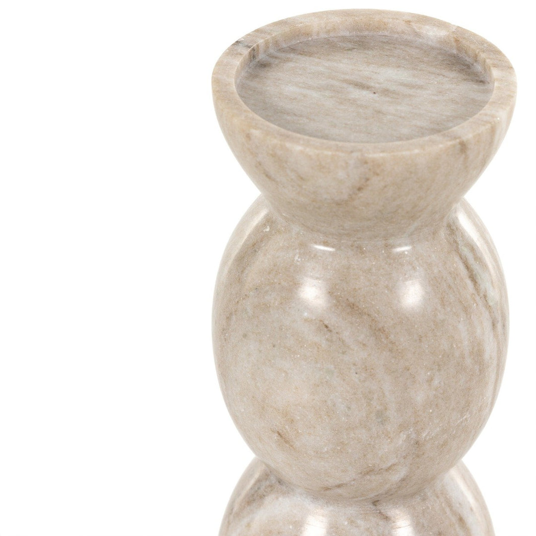 Kieran Pillar Candle Holder, Set Of 2 - River Grey Marble