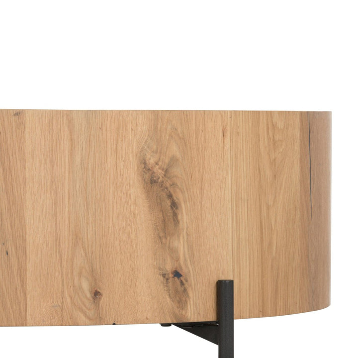 Easton Drum Coffee Table - Light Oak Resin