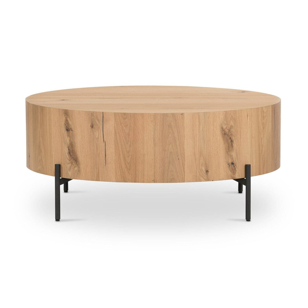 Easton Drum Coffee Table - Light Oak Resin