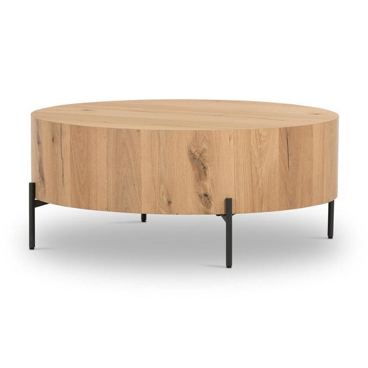 Easton Drum Coffee Table - Light Oak Resin