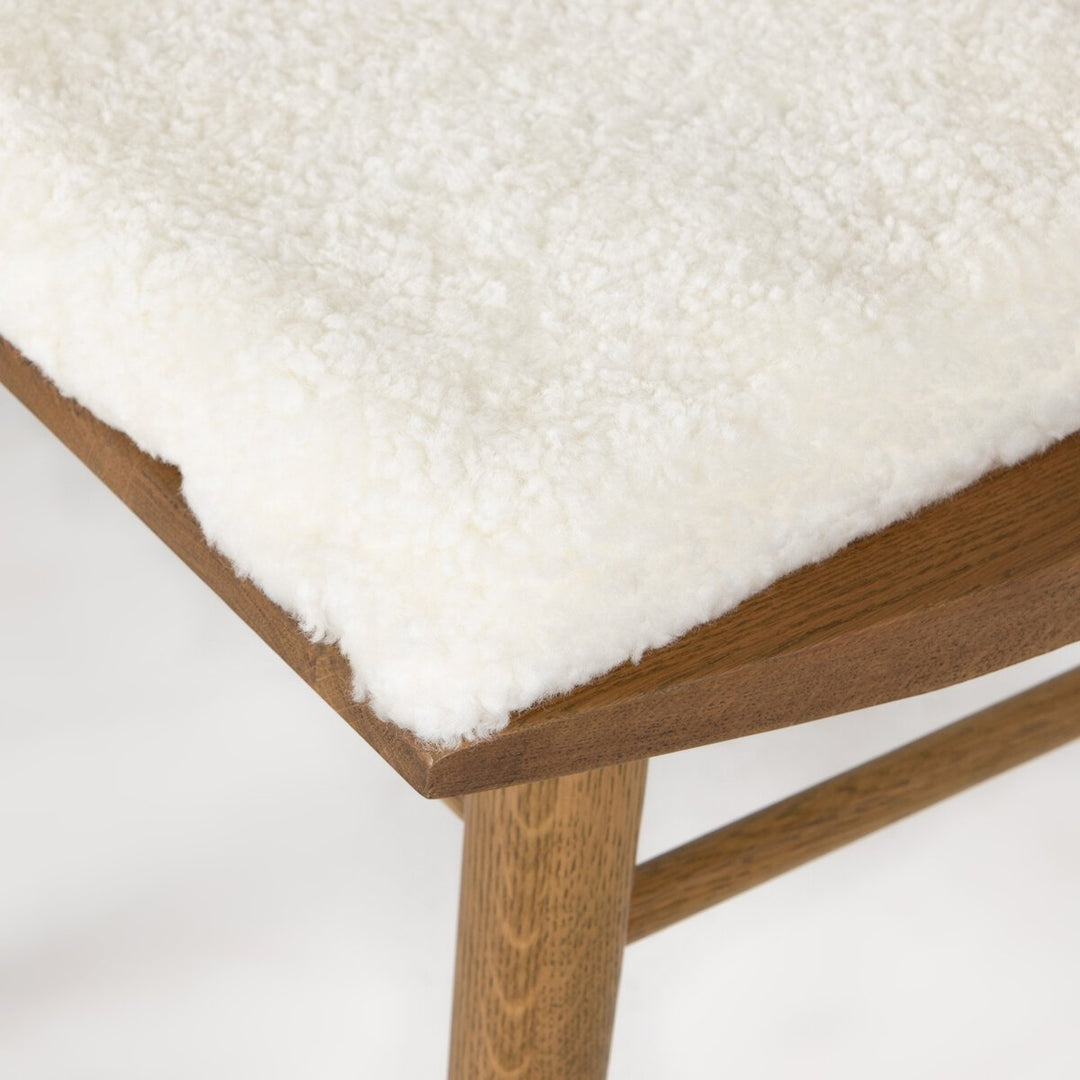 Clark Windsor Chair - Sandy Oak - Cream Shorn Sheepskin