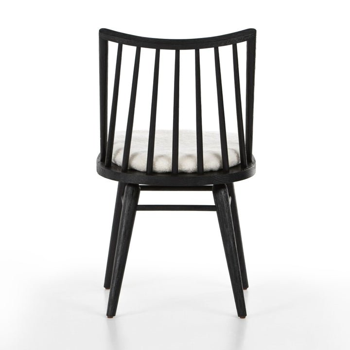 Clark Windsor Chair - Black Oak - Cream Shorn Sheepskin