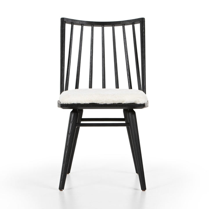 Clark Windsor Chair - Black Oak - Cream Shorn Sheepskin