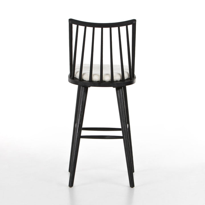 Clark Windsor Bar + Counter Stool - Black Oak - Bar - Cream Shorn Sheepskin