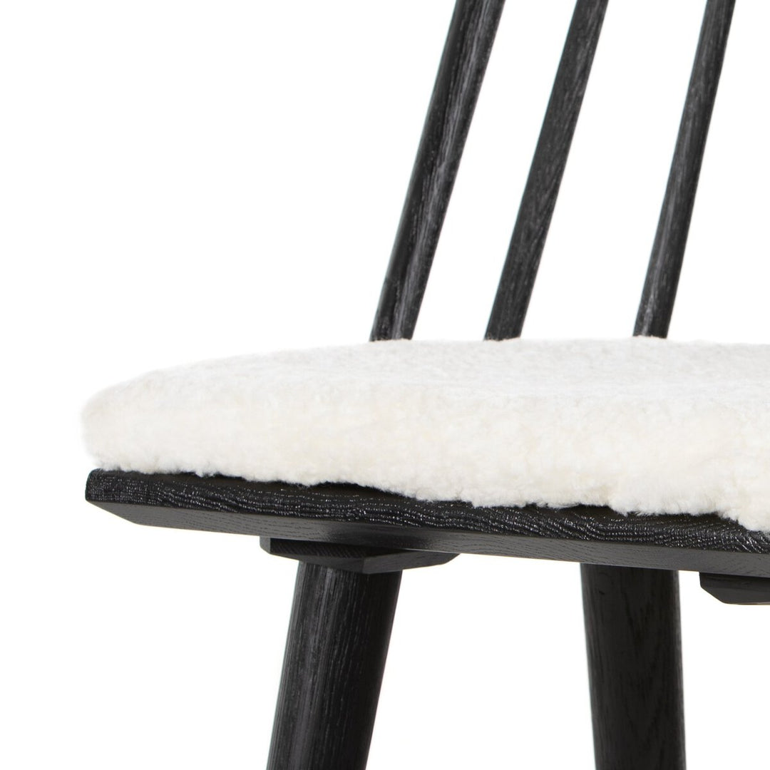 Clark Windsor Bar + Counter Stool - Black Oak - Bar - Cream Shorn Sheepskin