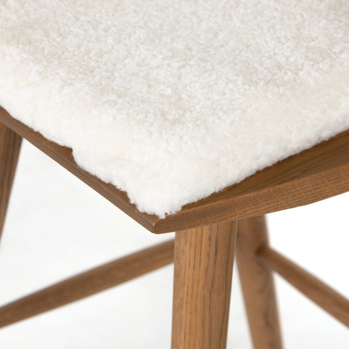 Clark Windsor Bar + Counter Stool - Sandy Oak - Bar - Cream Shorn Sheepskin