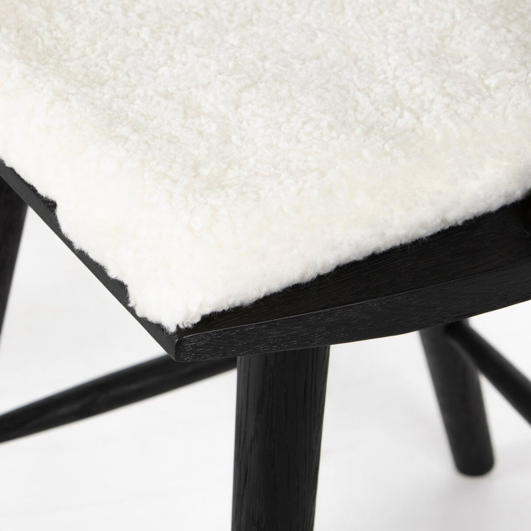 Clark Windsor Bar + Counter Stool - Black Oak - Counter - Cream Shorn Sheepskin