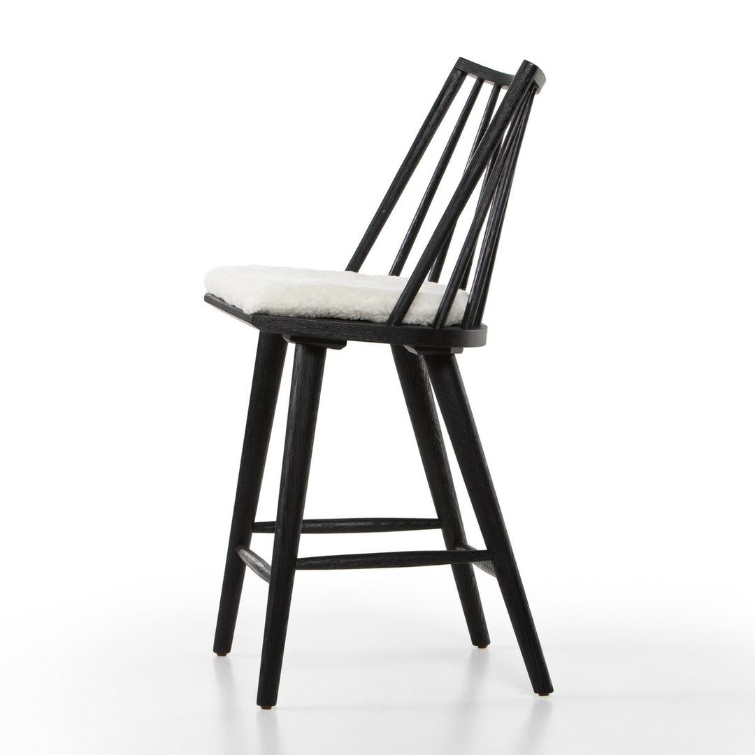 Clark Windsor Bar + Counter Stool - Black Oak - Counter - Cream Shorn Sheepskin