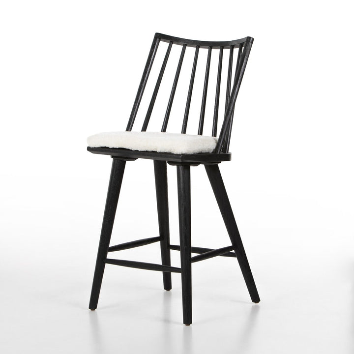 Clark Windsor Bar + Counter Stool - Black Oak - Counter - Cream Shorn Sheepskin