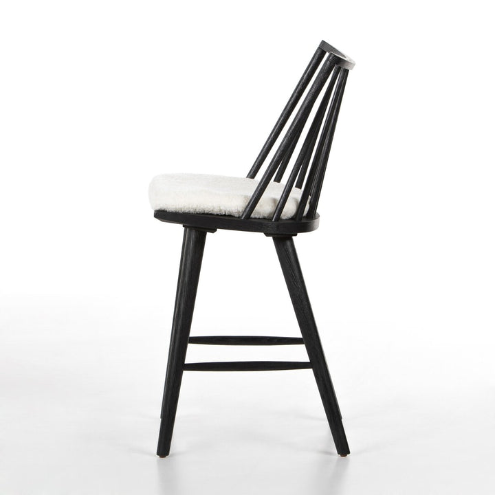 Clark Windsor Bar + Counter Stool - Black Oak - Counter - Cream Shorn Sheepskin