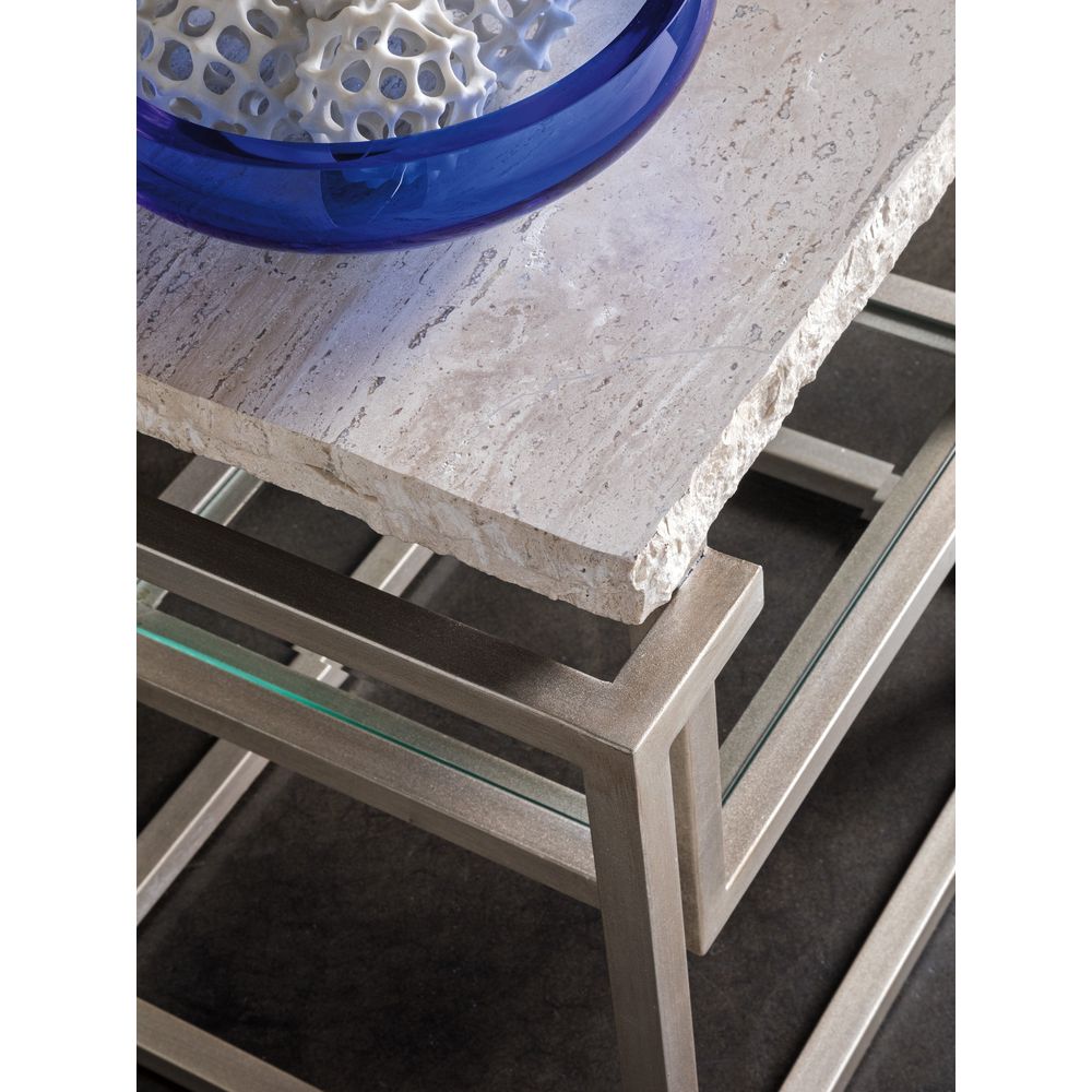 Side Tables Theo Rectangular End Table - Champagne