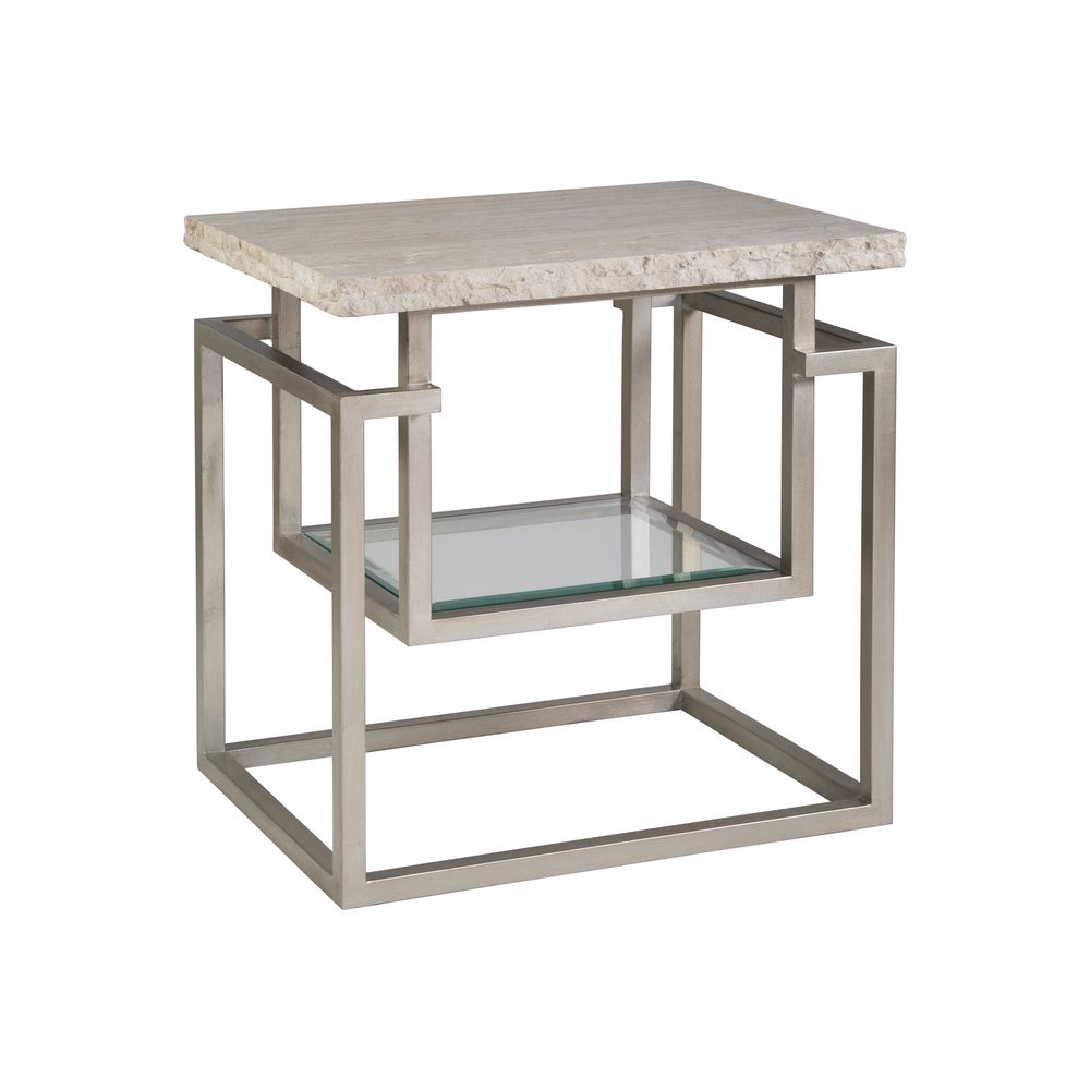 Side Tables Theo Rectangular End Table - Champagne