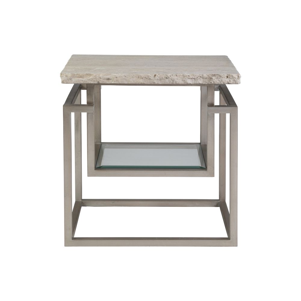 Side Tables Theo Rectangular End Table - Champagne
