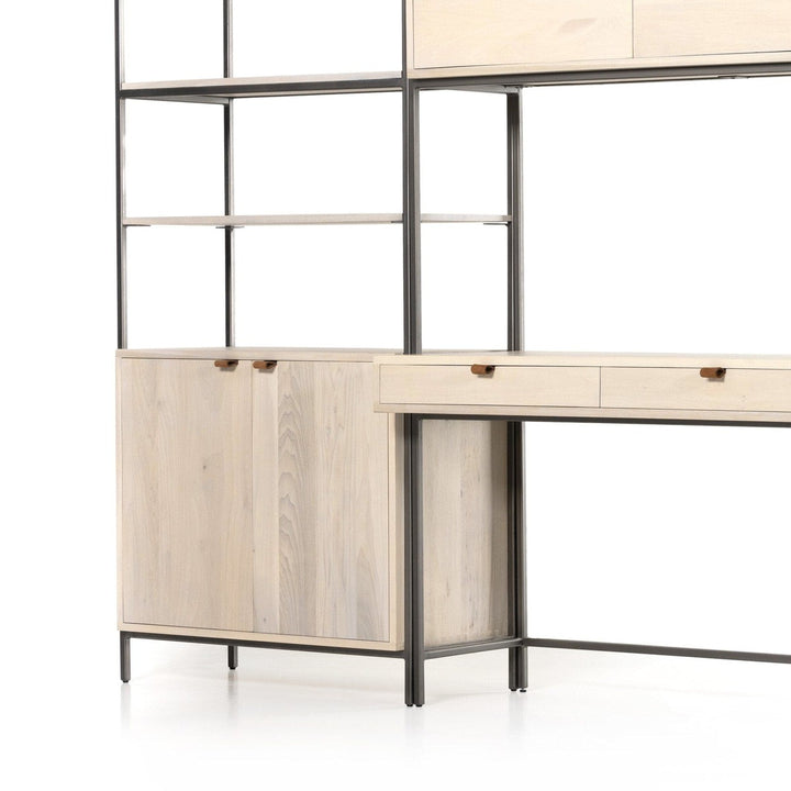 Troy Modular Wall Desk With 2 Bookcases - Dove Poplar