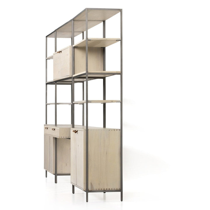 Troy Modular Wall Desk With 2 Bookcases - Dove Poplar