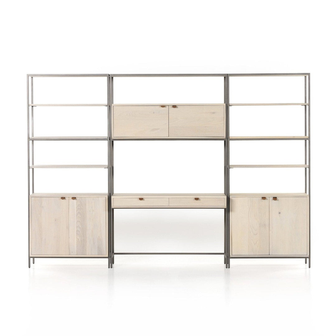 Troy Modular Wall Desk With 2 Bookcases - Dove Poplar