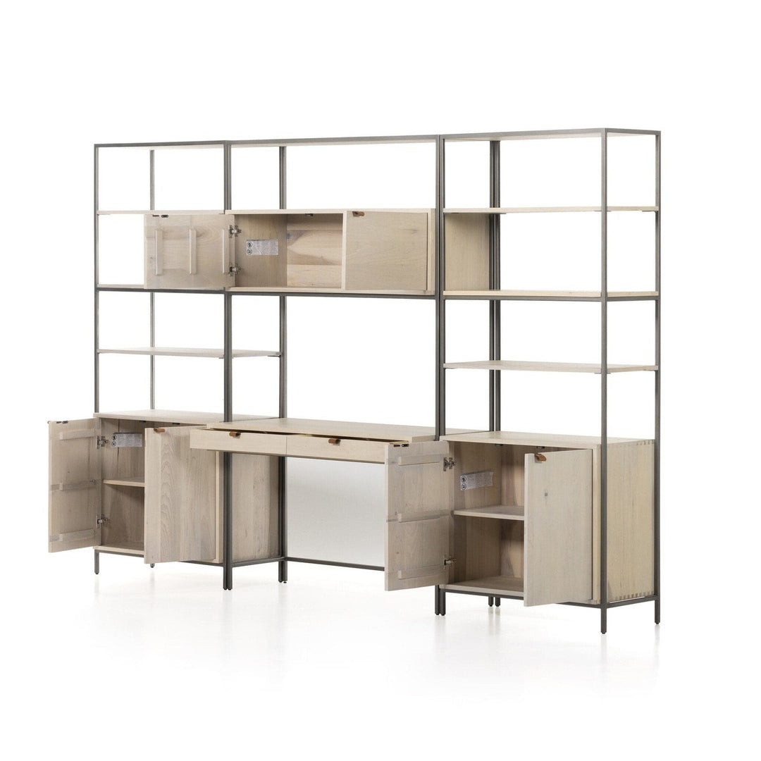 Troy Modular Wall Desk With 2 Bookcases - Dove Poplar