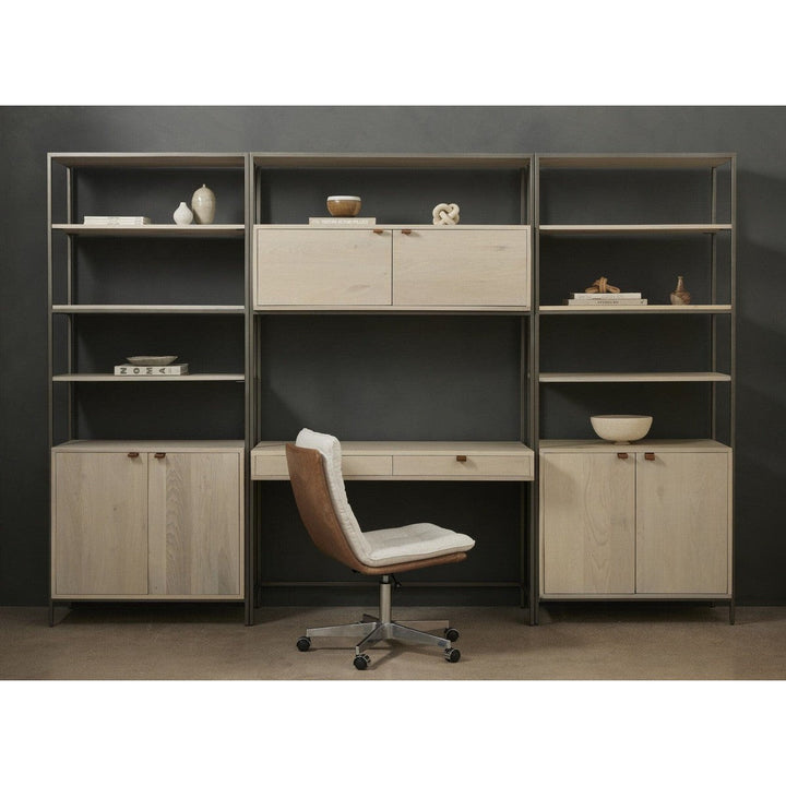 Troy Modular Wall Desk With 2 Bookcases - Dove Poplar