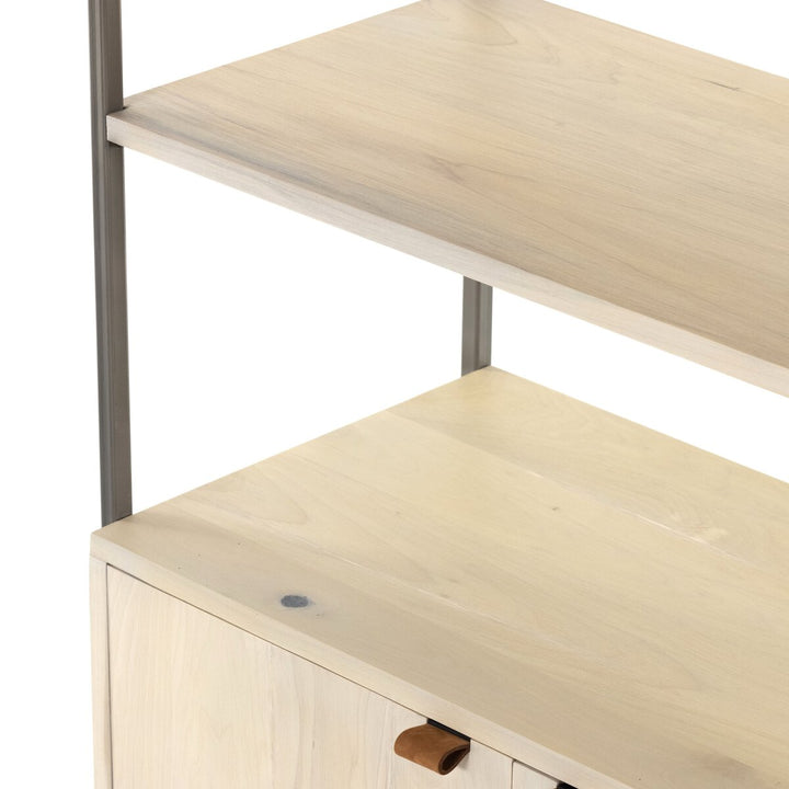 Troy Modular Wall Desk With 1 Bookcase - Dove Poplar