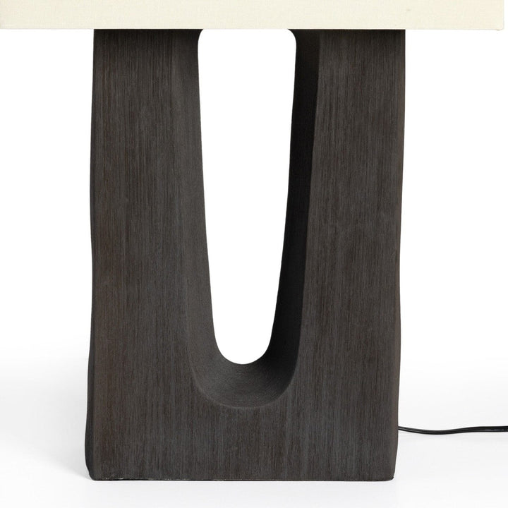 Curtis Table Lamp - Textured Matte Black Porcelain Ceramic