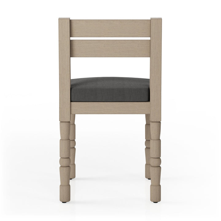 Warner Outdoor Dining Chair - Charcoal - Washed Brown