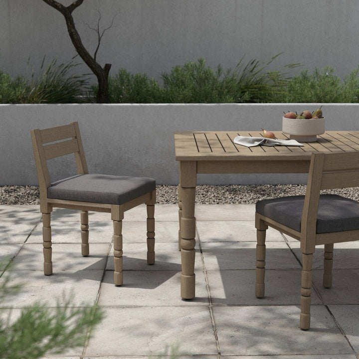 Warner Outdoor Dining Chair - Charcoal - Washed Brown