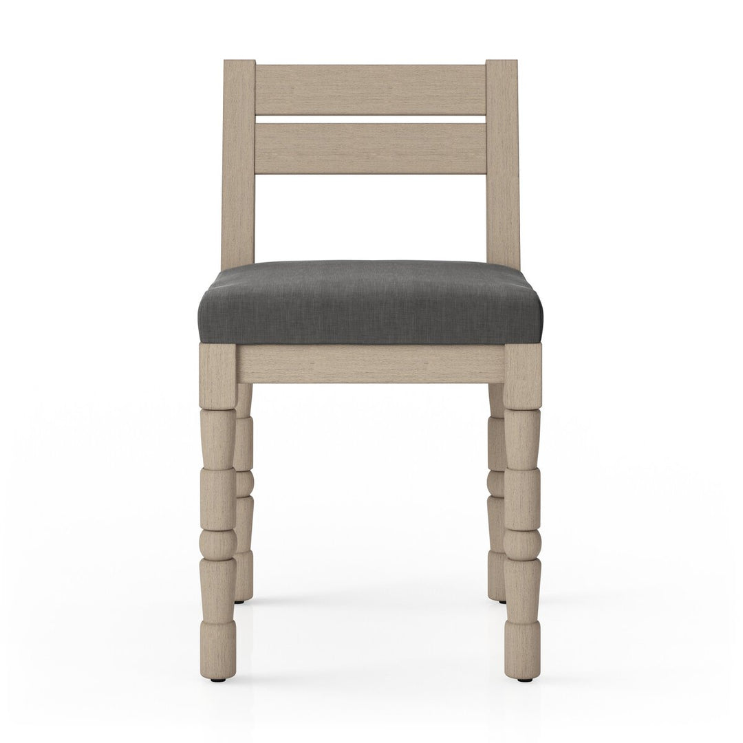 Warner Outdoor Dining Chair - Charcoal - Washed Brown