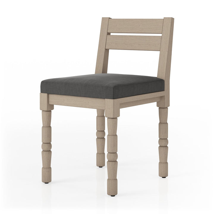 Warner Outdoor Dining Chair - Charcoal - Washed Brown