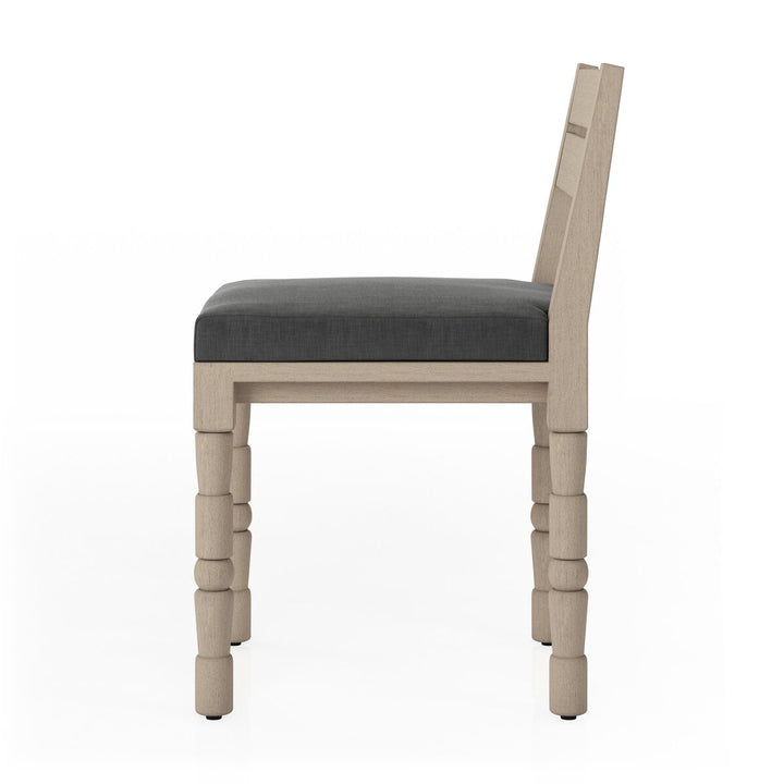 Warner Outdoor Dining Chair - Charcoal - Washed Brown