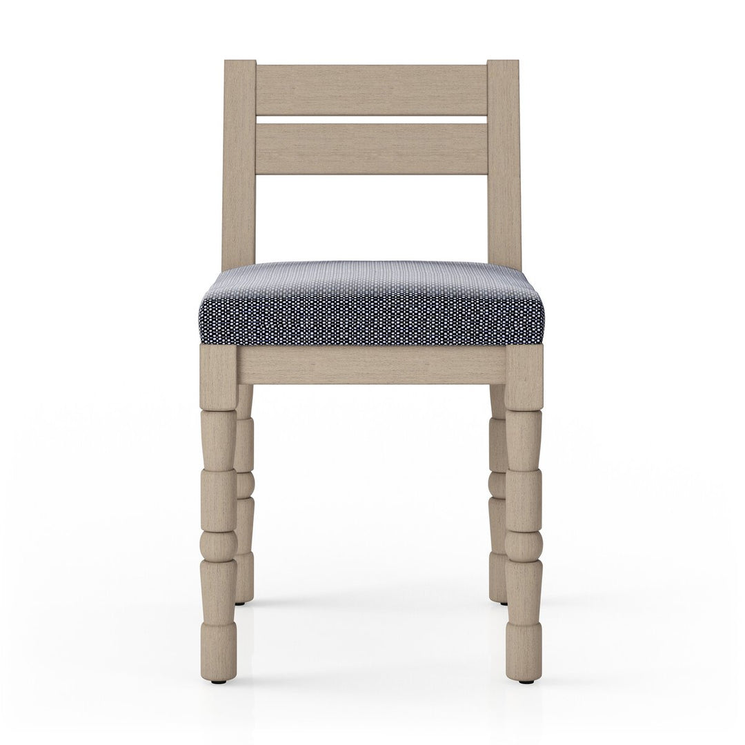 Warner Outdoor Dining Chair - Faye Navy - Washed Brown