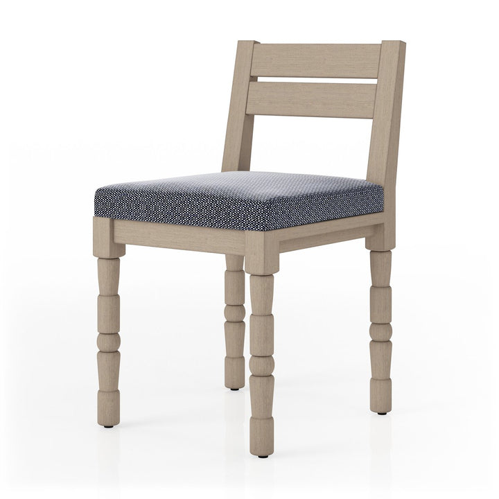 Warner Outdoor Dining Chair - Faye Navy - Washed Brown