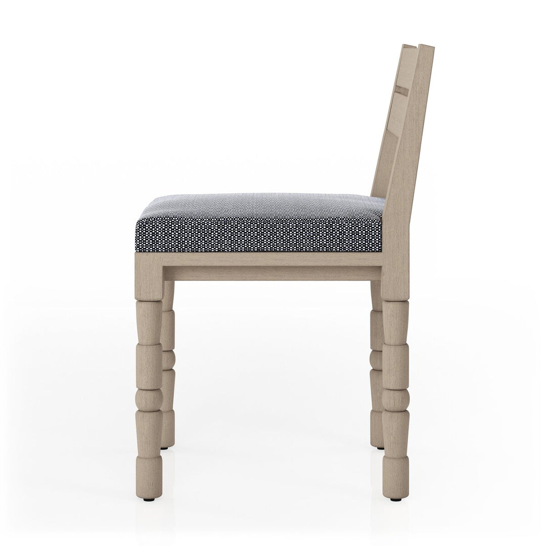 Warner Outdoor Dining Chair - Faye Navy - Washed Brown