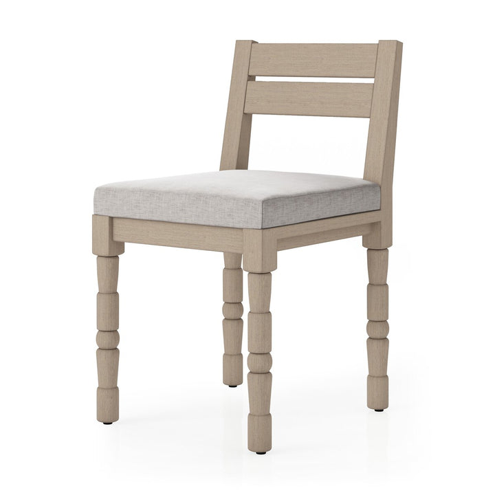 Warner Outdoor Dining Chair - Stone Grey - Washed Brown