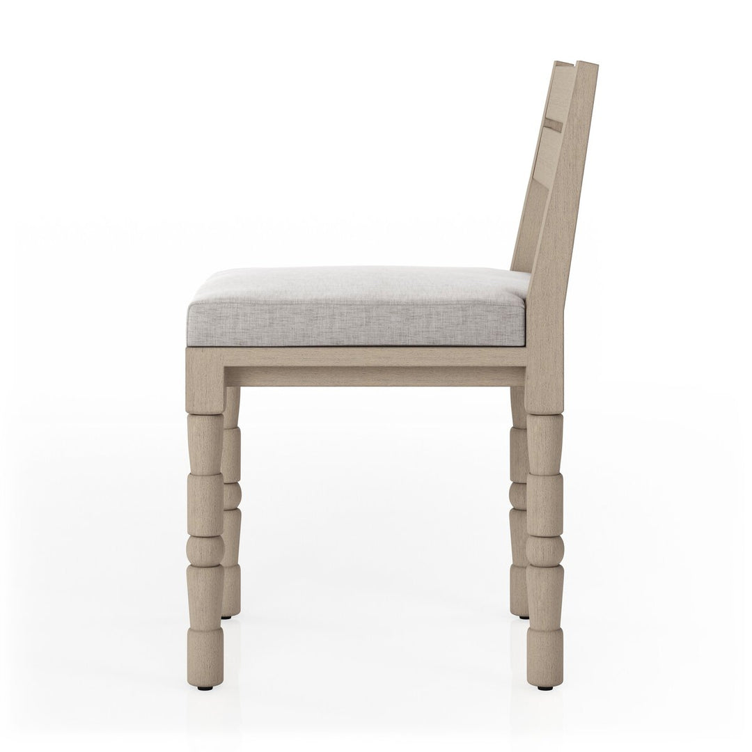 Warner Outdoor Dining Chair - Stone Grey - Washed Brown