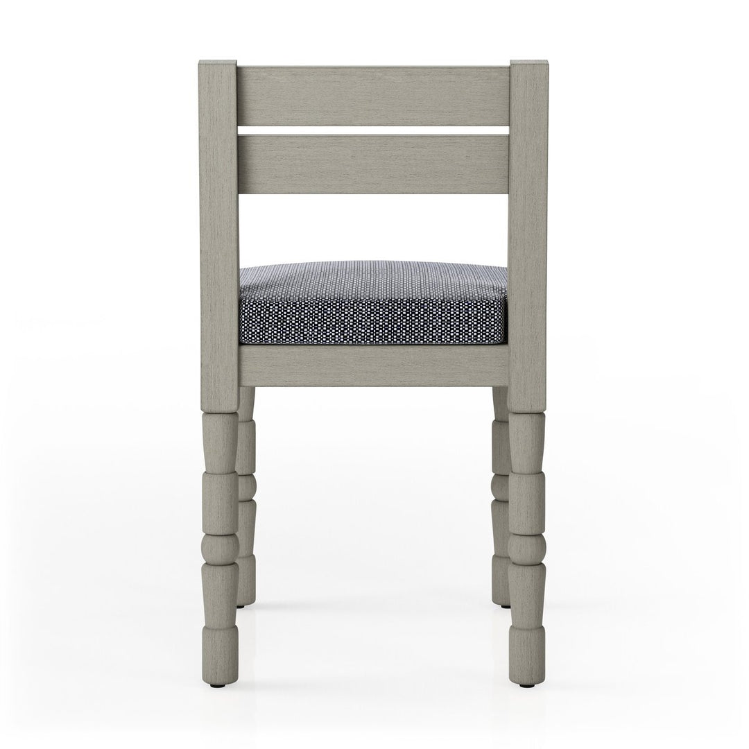 Warner Outdoor Dining Chair - Faye Navy - Weathered Grey