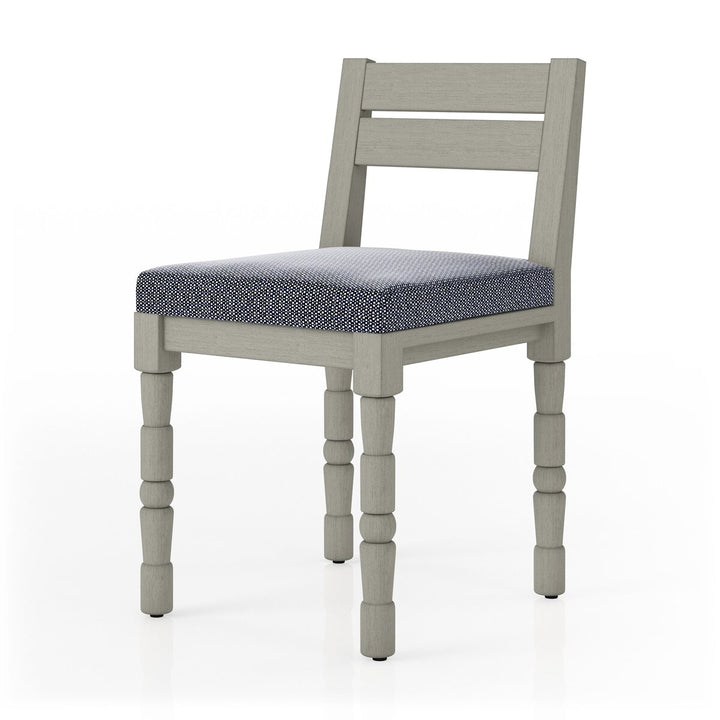 Warner Outdoor Dining Chair - Faye Navy - Weathered Grey