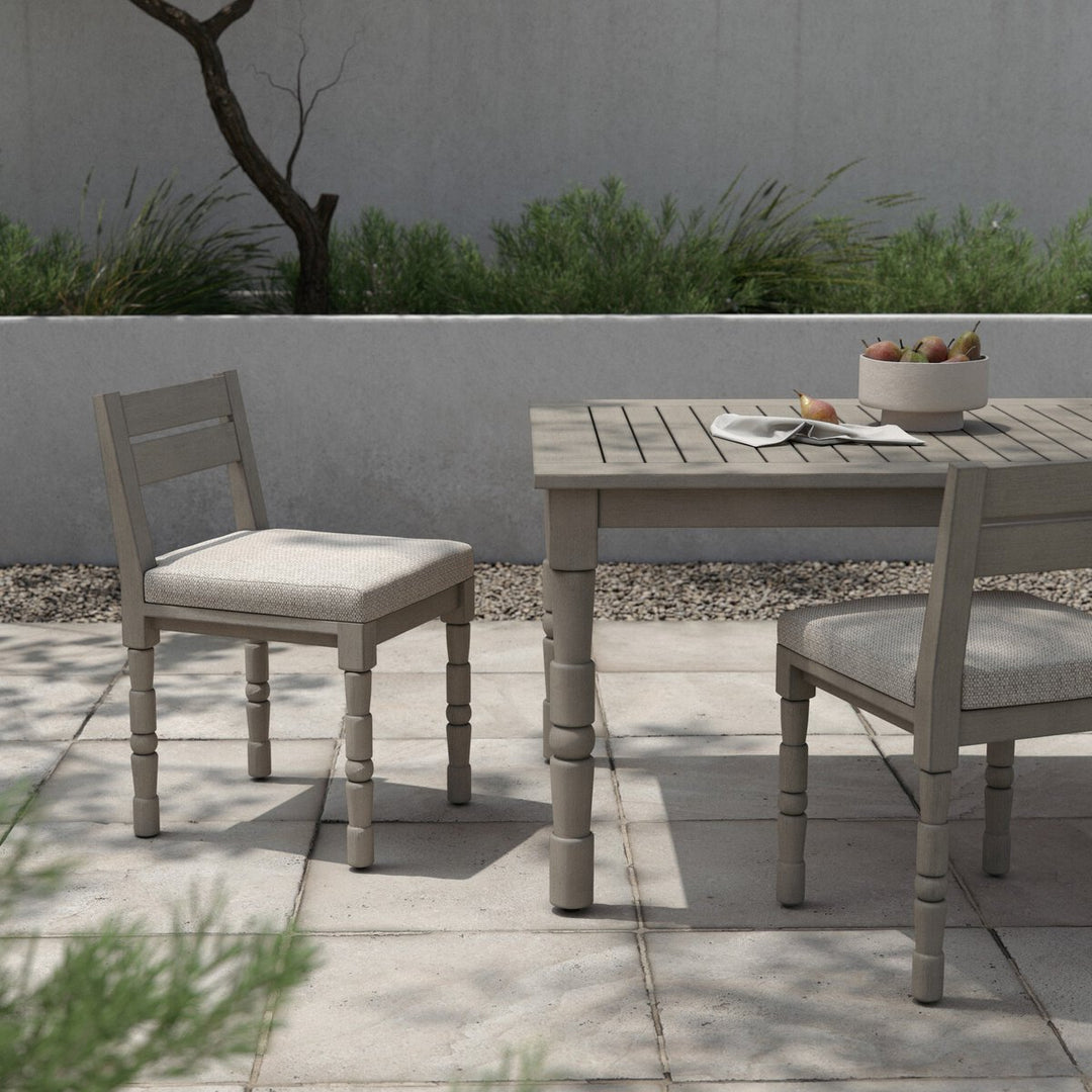 Warner Outdoor Dining Chair - Faye Sand - Weathered Grey