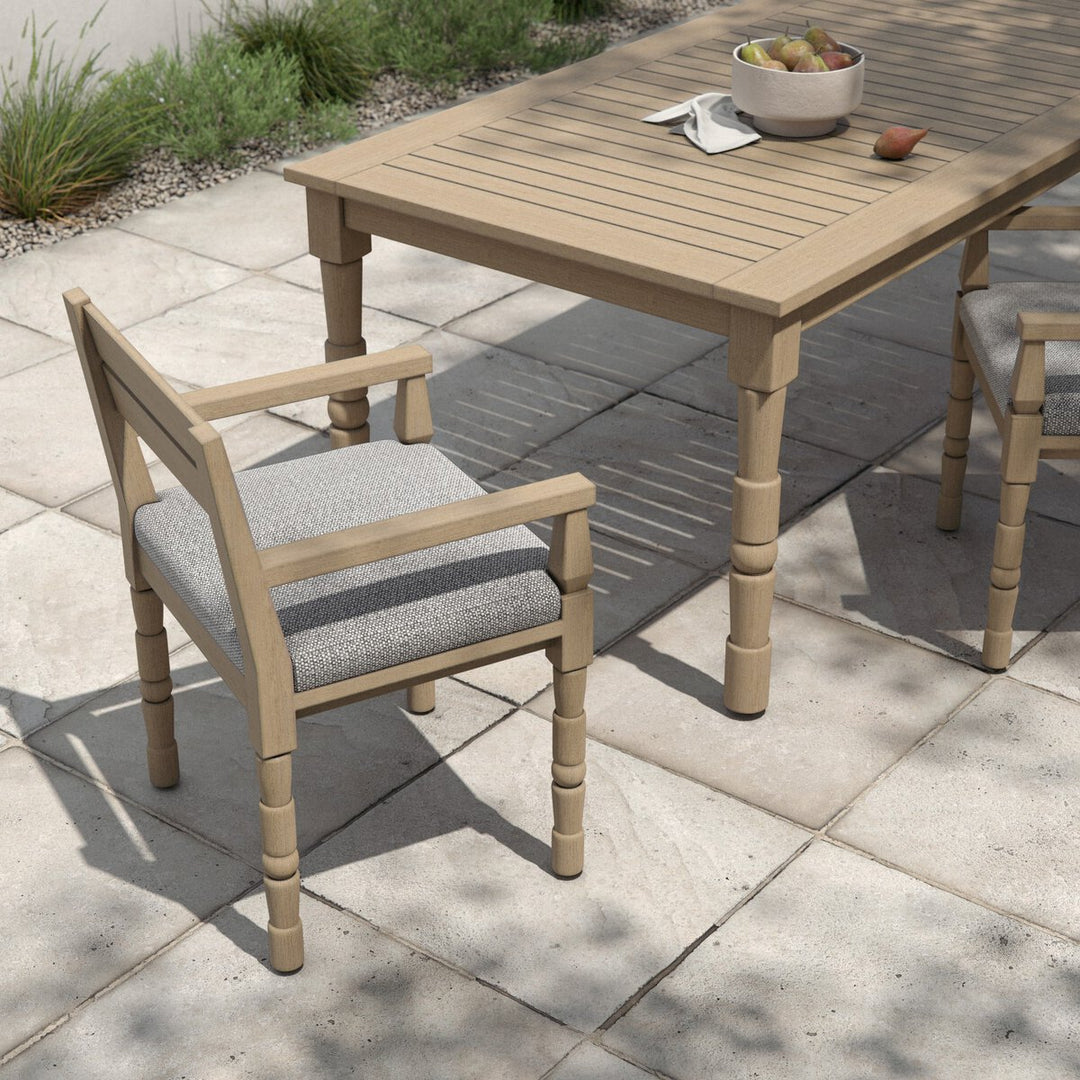 Warner Outdoor Dining Armchair - Faye Ash - Washed Brown